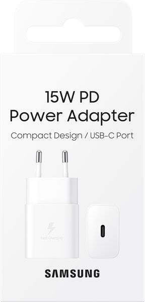 Мережевий зарядний пристрій Samsung 15W Power Adapter (w/o Cable) - White (EP-T1510NWEGEU) (6972211) 
