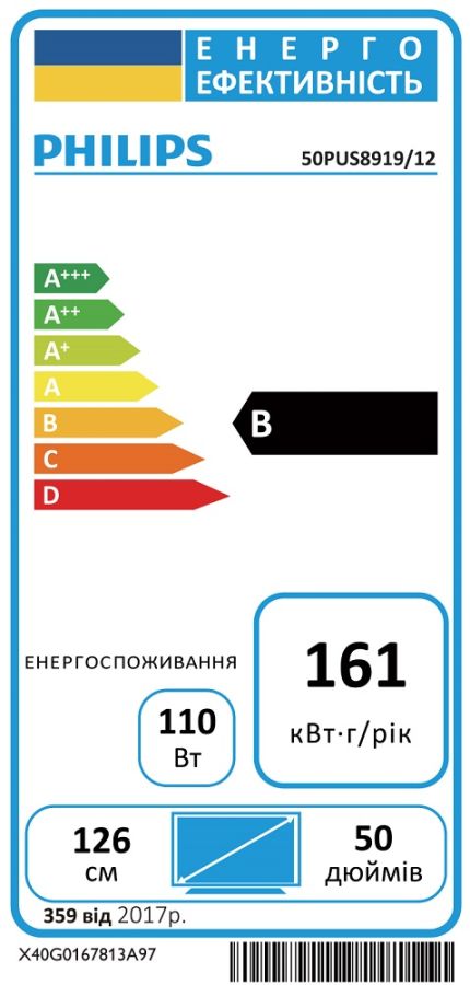 LED телевізор Philips 50PUS8919/12  (6989412) 