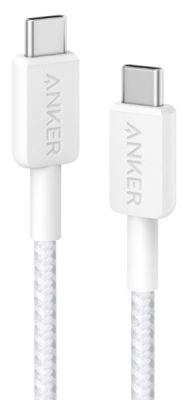Кабель Anker 322 USB-C to USB-C - 0.9m Nylon White (6962732) 