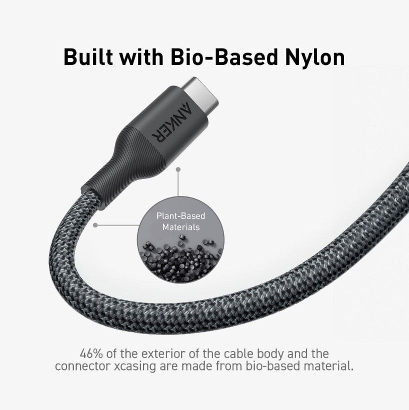 Кабель Anker 544 USB-C to USB-C - 0.9m 140W Bio-Nylon Black (6989635) 