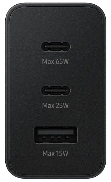 Мережевий зарядний пристрій Samsung 65W Power Adapter Trio (w/o cable) EP-T6530NBEGEU Black (6972206) 