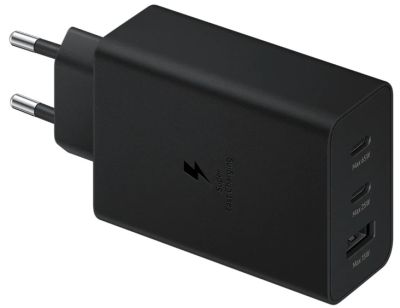 Мережевий зарядний пристрій Samsung 65W Power Adapter Trio (w/o cable) EP-T6530NBEGEU Black (6972206) 