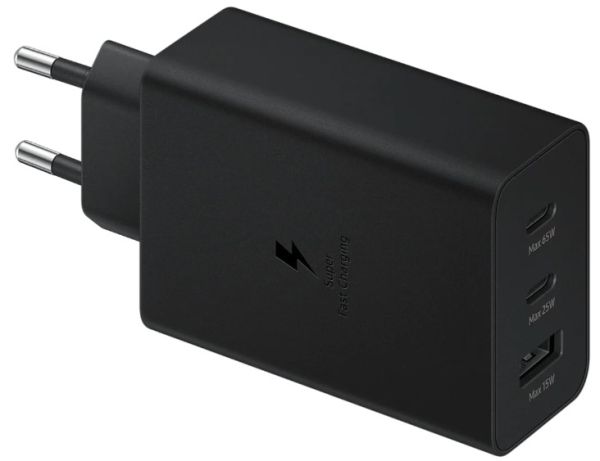 Мережевий зарядний пристрій Samsung 65W Power Adapter Trio (w/o cable) EP-T6530NBEGEU Black (6972206) 