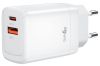 Мережевий зарядний пристрій XO CE16 - 45W PD USB-C & 22.5W QC USB-A White (6978957) 