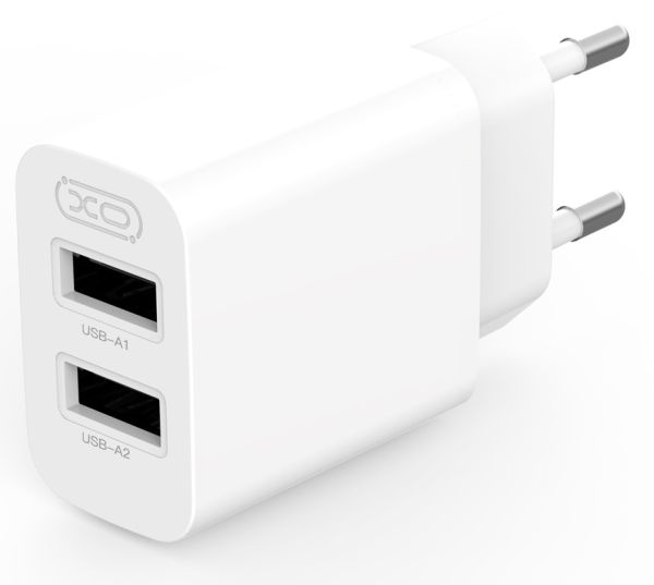 Мережевий зарядний пристрій XO L109 - 12W Dual port USB-A White (6978958) 