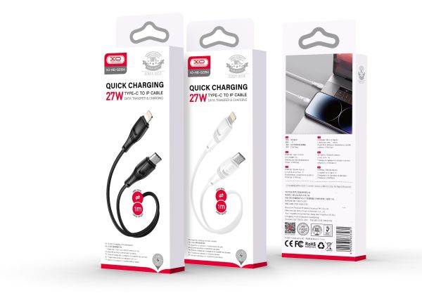 Кабель XO NBQ239A Zeus Series High Elastic Type-C to Lightning - 27W - 1m White (6976047) 