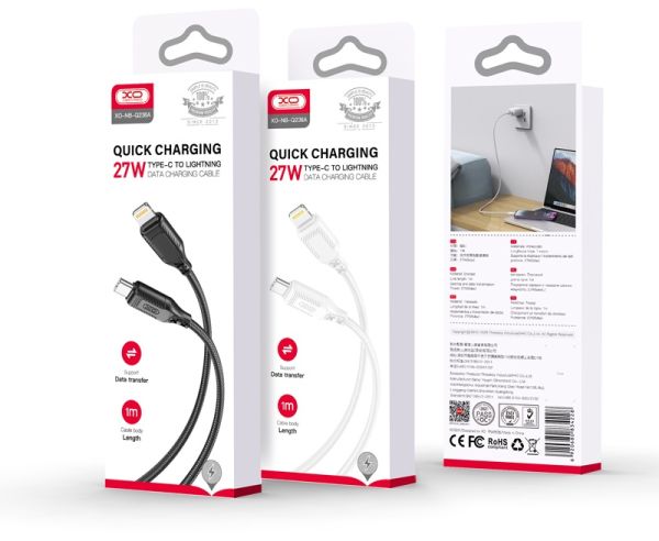 Кабель XO NBQ236A Braided Type-C to Lightning - 27W - 1m White (6976049) 