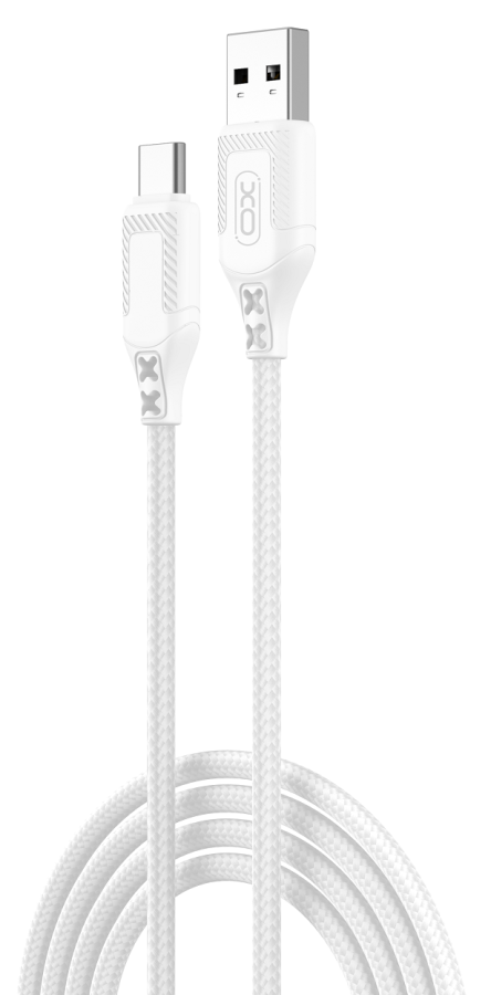 Кабель XO NB235 Zebra Series Braided USB-A to Type-C - 1m White (6976055) 
