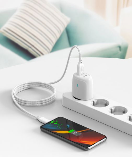 Кабель XO NB235 Zebra Series Braided USB-A to Micro - 1m White (6976054) 