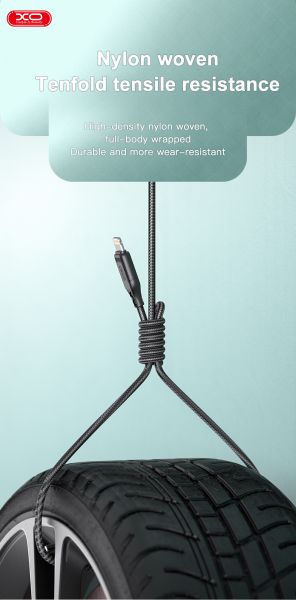 Кабель XO NB235 Zebra Series Braided USB-A to Micro - 1m White (6976054) 