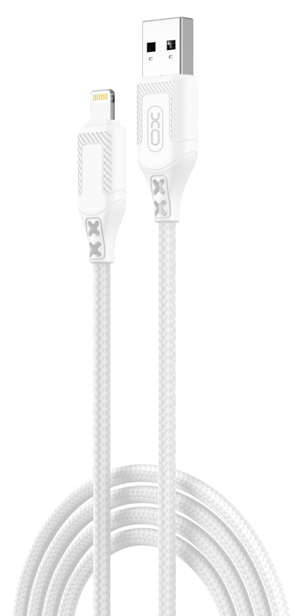 Кабель XO NB235 Zebra Series Braided USB-A to Lightning - 1m White (6976053) 