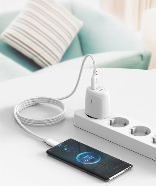 Кабель XO NB235 Zebra Series Braided USB-A to Type-C - 1m White (6976055) 