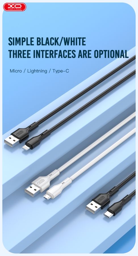 Кабель XO NB230 Rock Series USB-A to Lightning - 1m White (6976056) 