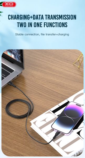 Кабель XO NB230 Rock Series USB-A to Lightning - 1m White (6976056) 