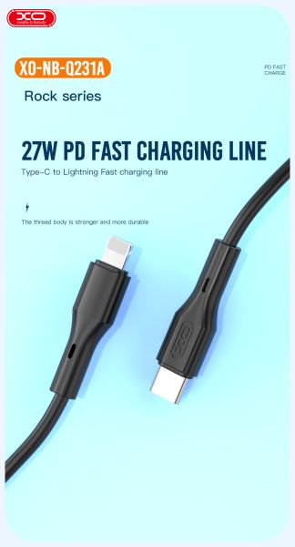 Кабель XO NBQ231A Rock Series Type-C to Lightning - 27W - 1m White (6976051) 