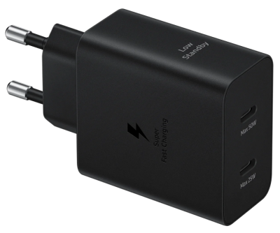 Мережевий зарядний пристрій Samsung 50W Power Adapter Duo (w C to C Cable) Black / EP-T5020XBEGEU (6994144) 