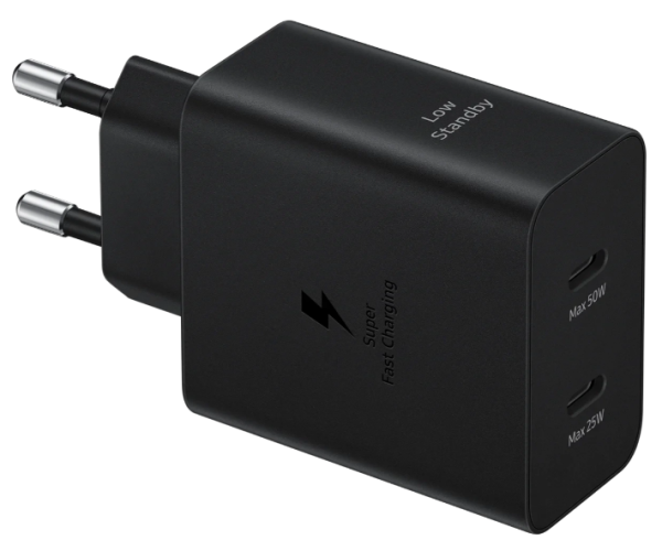 Мережевий зарядний пристрій Samsung 50W Power Adapter Duo (w C to C Cable) Black / EP-T5020XBEGEU (6994144) 