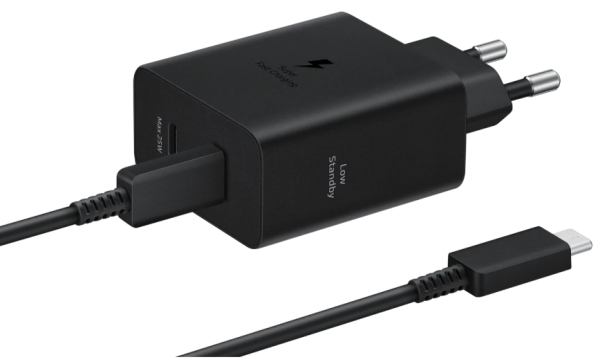 Мережевий зарядний пристрій Samsung 50W Power Adapter Duo (w C to C Cable) Black / EP-T5020XBEGEU (6994144) 