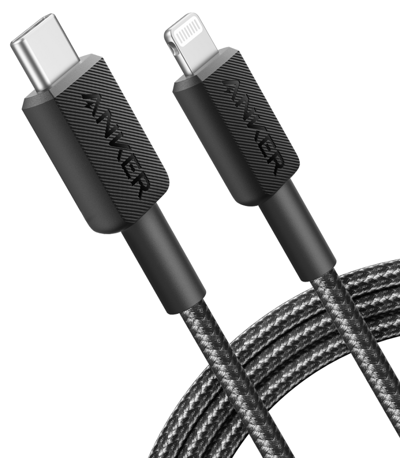 Кабель Anker 322 USB-C to Lightning - 1.8m Nylon Black (7030799) 