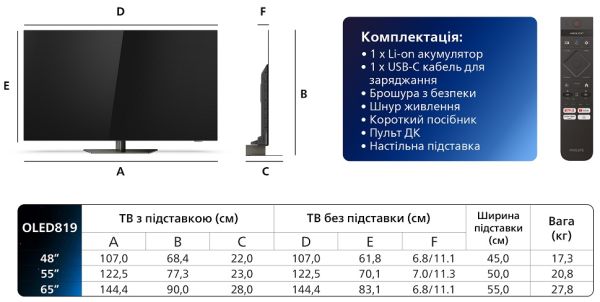 LED-телевізор Philips 55OLED819/12  (7025048) 