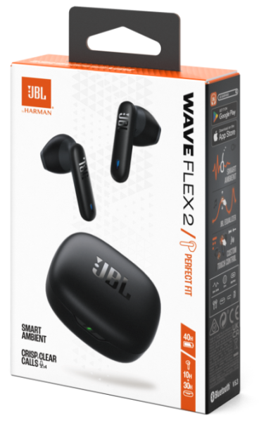 Гарнітура JBL WAVE FLEX 2 Black (JBLWFLEX2BLK)  (7065573) 