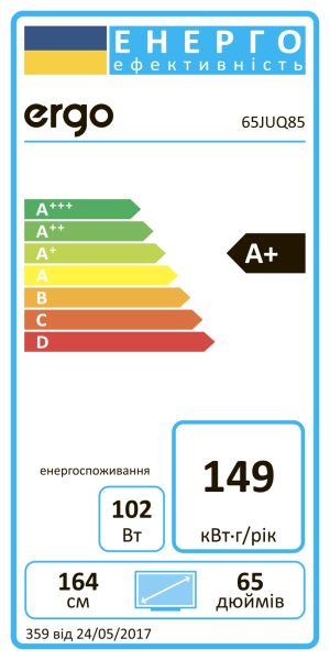 Телевізор ERGO QLED+ 65JUQ85 (6996983) 