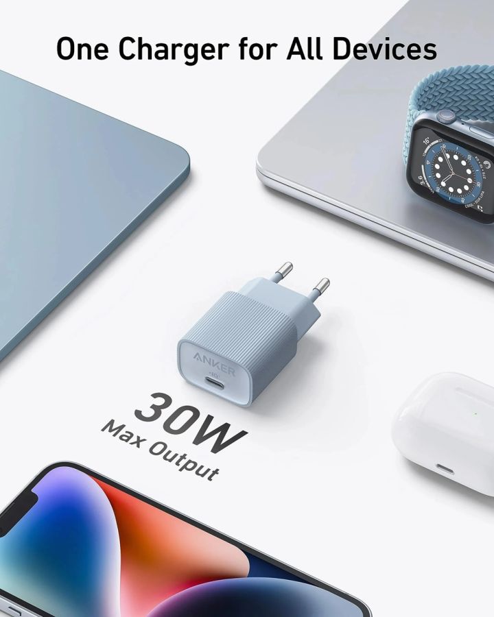 Мережевий адаптер ANKER PowerPort 511 Nano IV - 30W USB-C (Shell White)