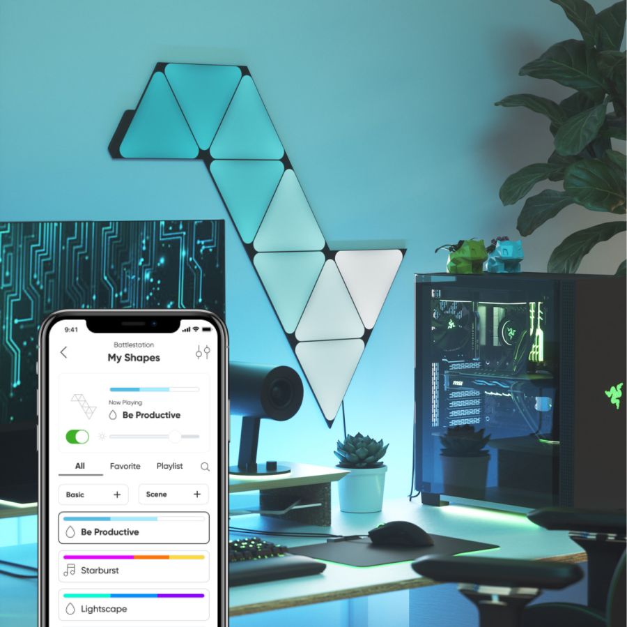 Розумна система освітлення Nanoleaf Shapes - Triangles Starter Kit - 9 шт. (Black)