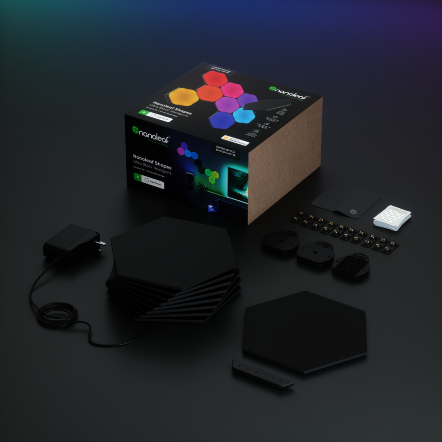 Розумна система освітлення Nanoleaf Shapes - Hexagons Starter Kit - 9 шт. (Black)