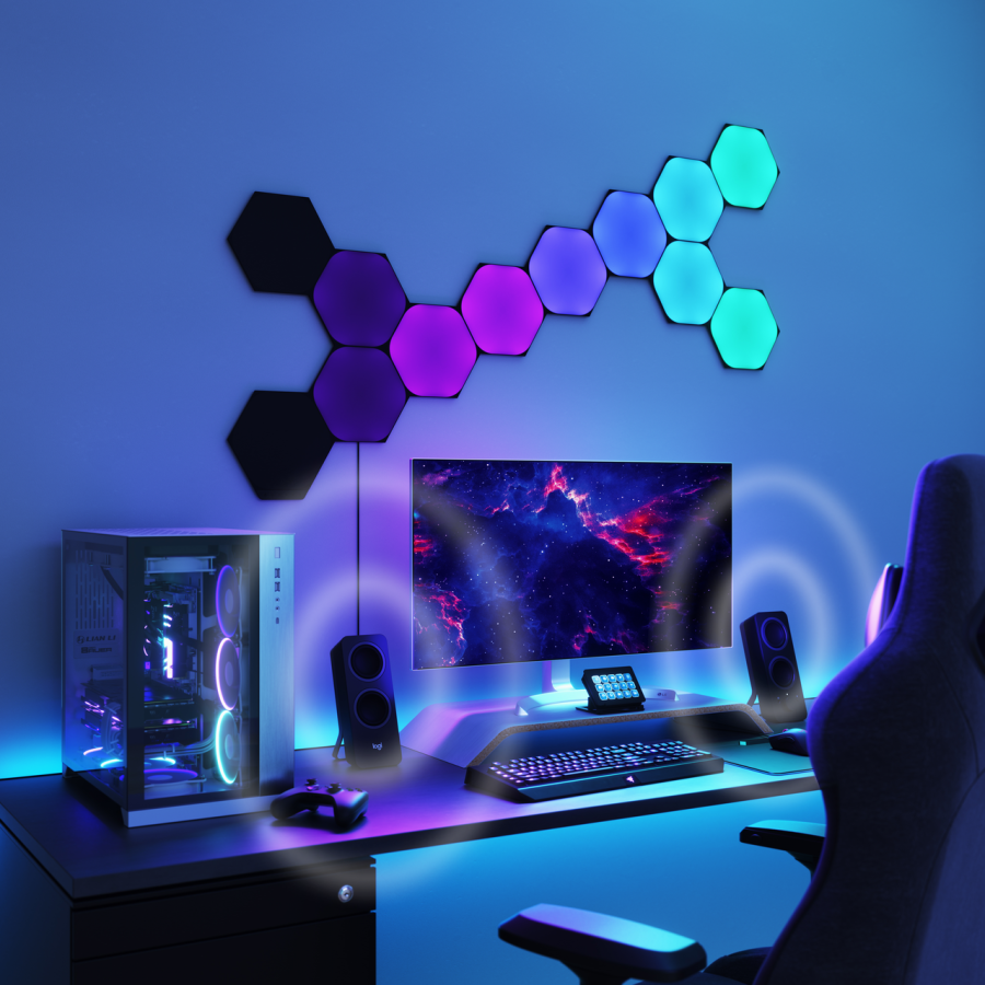 Розумна система освітлення Nanoleaf Shapes - Hexagons Starter Kit - 9 шт. (Black)