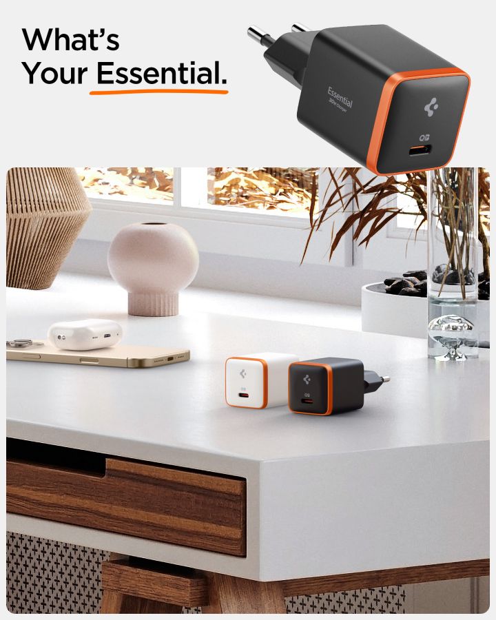 Мережевий адаптер Spigen ArcStation Essential 30W Wall Charger (Black)