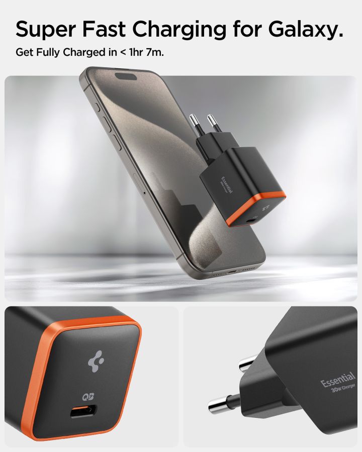 Мережевий адаптер Spigen ArcStation Essential 30W Wall Charger (Black)