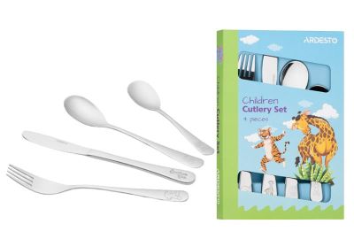 Набір дитячих столових приборів Ardesto Animals, 4 прибори, нержавіюча сталь