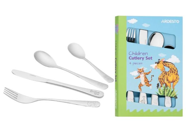 Набір дитячих столових приборів Ardesto Animals, 4 прибори, нержавіюча сталь