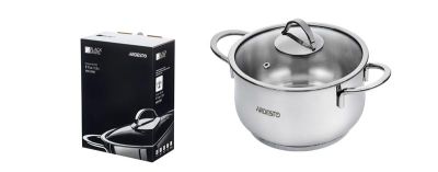Каструля зі скляною кришкою Ardesto Black Mars, 1.8л, нержавіюча сталь