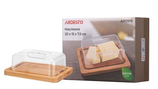 Маслянка Ardesto Midori, 20х15х7.5см, бамбук, пластик