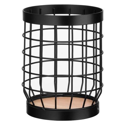 Підставка для столових приборів Ardesto Midori 12х12х15.5см, метал, дерево, чорний