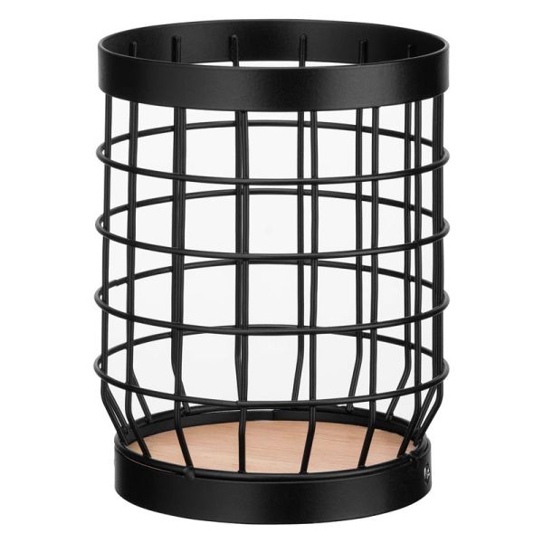 Підставка для столових приборів Ardesto Midori 12х12х15.5см, метал, дерево, чорний