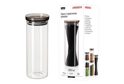 Банка для зберігання Ardesto Fresh, 1600мл, скло, пластик, прозорий