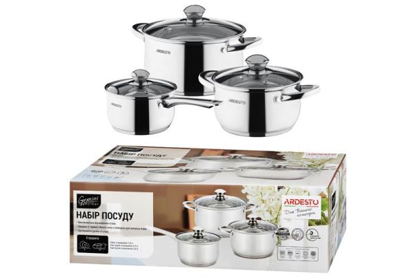 Набір посуду Ardesto Gemini Gourmet Varese, 6 предметів, нержавіюча сталь