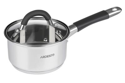 Ківш зі скляною кришкою Ardesto Gemini Salerno, 1.6л, нержавіюча сталь, силікон