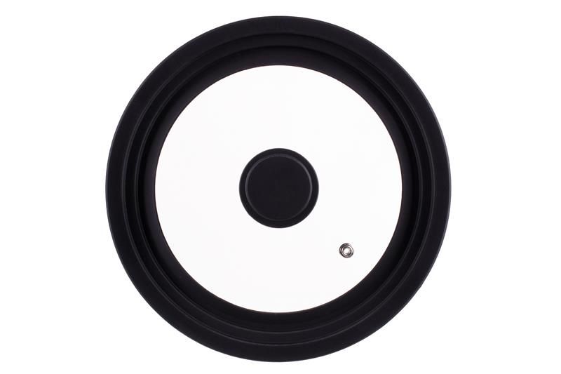 Кришка універсальна Ardesto Black Mars, Smart, 20х22х24см, термостійке скло, силікон