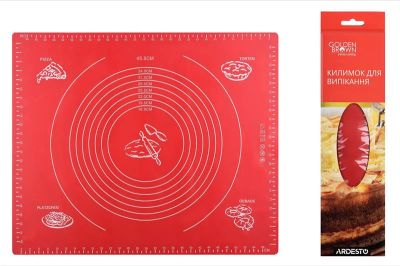 Килимок для випікання Ardesto Golden Brown, 50х60см, силікон, червоний