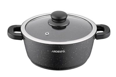 Каструля зі скляною кришкою Ardesto Gemini Anzio, 1.2л, алюміній, чорний
