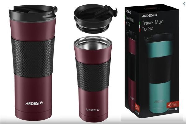 Термокухоль Ardesto To Go, 450мл, нержавіюча сталь, червоний
