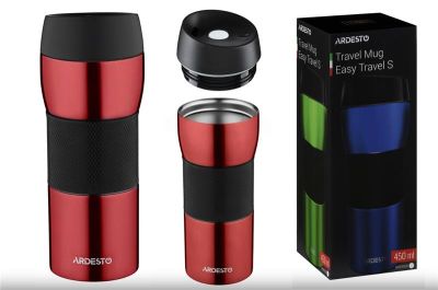 Термокухоль Easy travel S Ardesto, 450мл, нержавіюча сталь, червоний