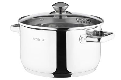 Каструля зі скляною кришкою та зливом Ardesto Gemini Lecco, 4.7л, нержавіюча сталь