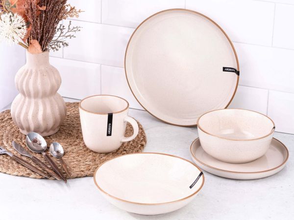 Салатник Ardesto Apulia, 720мл, 16.2см, кераміка, кремовий