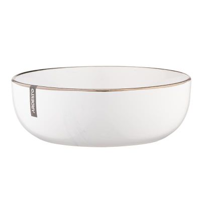 Тарілка супова Ardesto Marmo, 19см, кераміка, білий