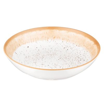 Тарілка супова Ardesto Siena, 790мл, 20см, порцеляна, біло-жовтий